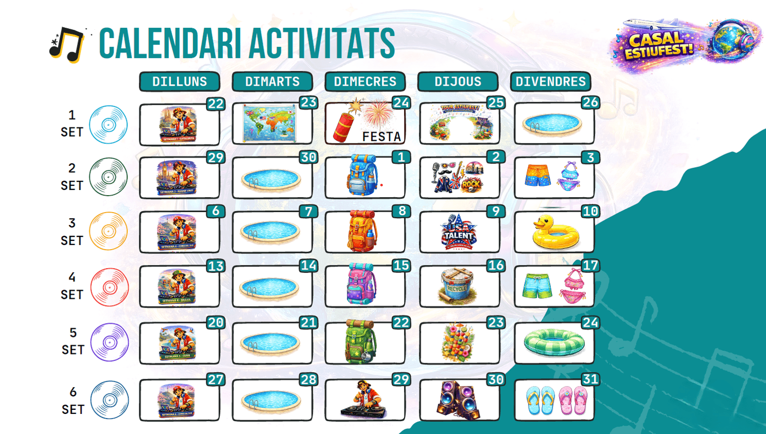 Calendari activitats Casal Estiufest